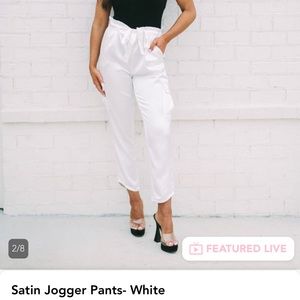 These Three Boutique Satin Jogger pants